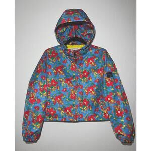 $450 NWOT Tory Burch Floral Lined Hooded Jacket Zip Up Womens Small / Medium